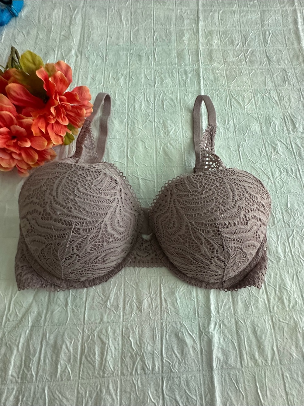 AUDEN NWOT Women’s Lace Padded Contour Bra in Levender/plum -